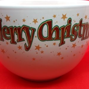White holiday soup cup